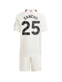Manchester United Jadon Sancho #25 Ausweichtrikot für Kinder 2023-24 Kurzarm (+ Kurze Hosen)